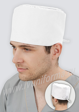 Колпак медицинский мужской белый арт. ГУ-12-69-ТС